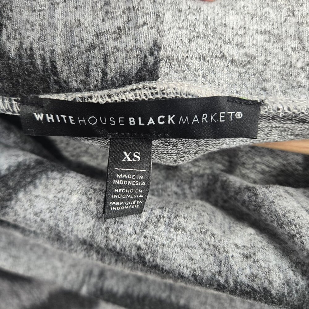White House Black Market Gray Black Soft Cowl Tiger Print Sweater Midi XS Dress - Picture 4 of 14